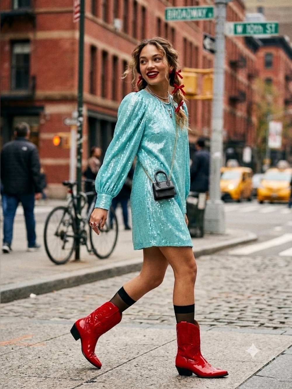 Alice + Olivia turquoise blue Pauletta sequin mini dress - size Large (L)